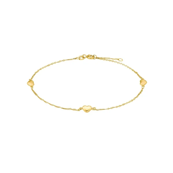 Enkelbandjes>amor Enkelband Voor Dames En Heren, Unisex, Goud 375 | Hart