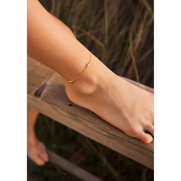 Enkelbandjes>amor Enkelband Voor Dames En Heren, Unisex, Goud 375 | Hart