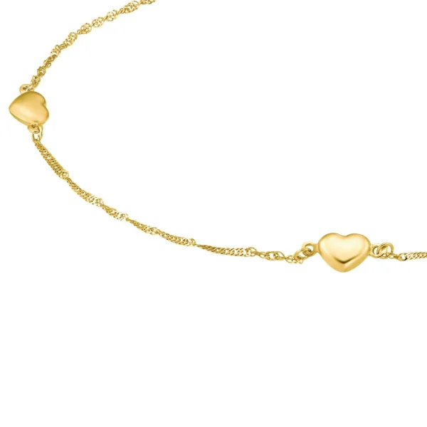 Enkelbandjes>amor Enkelband Voor Dames En Heren, Unisex, Goud 375 | Hart