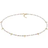 Enkelbandjes>Elli Dames Choker Plaatje Glazen Kralen In 925 Sterling Zilver Verguld