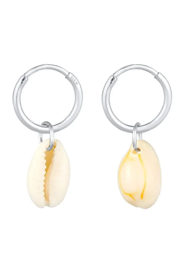 Oorringen>Elli Dames Creools Zee Vakantie Trend Met Kauri Schelpen In 925 Sterling Zilver Verguld