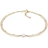 Enkelbandjes>Elli Dames Enkelbandje Laagje Kralen Met Schelpkern Parel In 925 Sterling Zilver Verguld