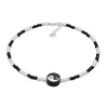 Enkelbandjes>Elli Dames Enkelbandje Yin Yang Met Glazen Kralen In 925 Sterling Zilver