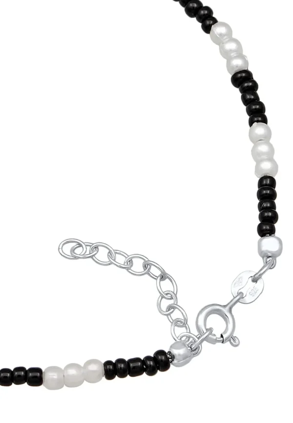 Enkelbandjes>Elli Dames Enkelbandje Yin Yang Met Glazen Kralen In 925 Sterling Zilver
