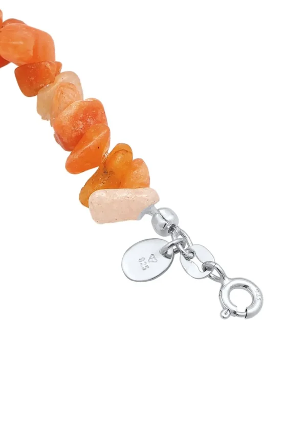Enkelbandjes>Elli PREMIUM Enkelbandje Dames Splinter Natuur Met Aventurijn Stenen In 925 Sterling Zilver
