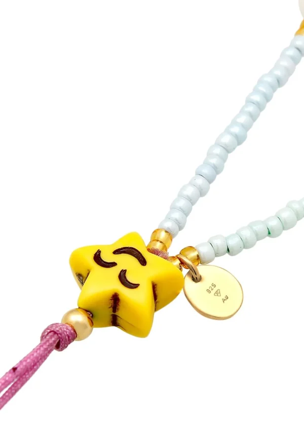 Accessoires>Elli Telefoonketting Kralen Kleurrijk In 925 Sterling Zilver Verguld