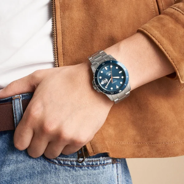 Herenhorloges>Fossil Herenhorloge Edelstaal
