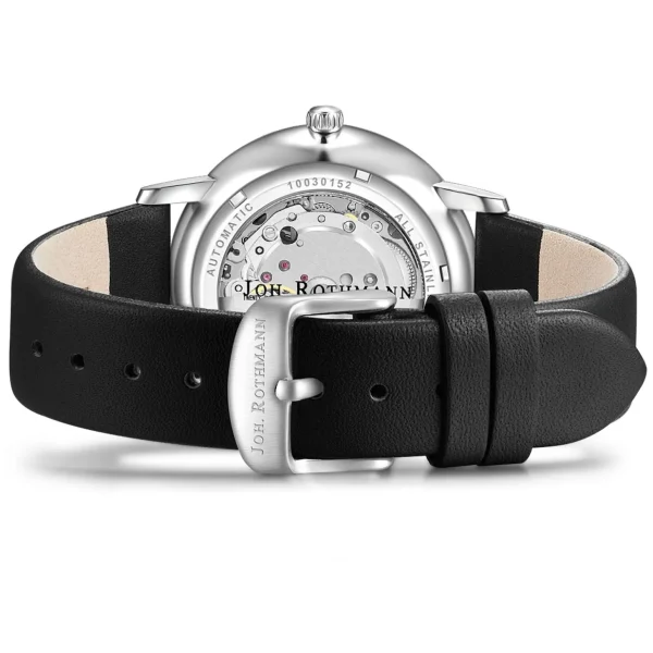 Herenhorloges>Joh. Rothmann Zelfopwindend Horloge Classic In Zilver Echt Leer In Zwart