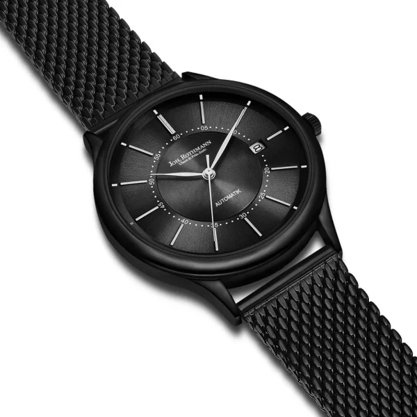 Herenhorloges>Joh. Rothmann Zelfopwindend Horloge Modern I. In Zwart Edelstaal In Zwart
