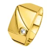 Mannen Sieraden>Lucardi Ring 14 Karaat Goud - Goudkleurig