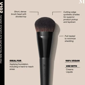 Foundationpenselen>Morphe Vegan Pro Series V102 Foundationpenseel Met Compacte Randen