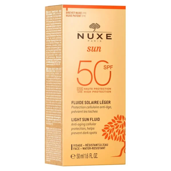Zon Bescherming>NUXE Sun Light Sun Fluid Hoge Bescherming Spf50 Gezicht