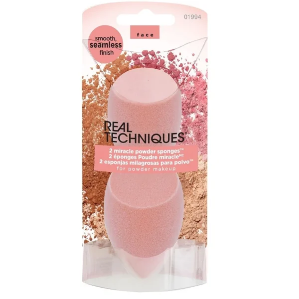 Make-Up Sponzen>Real Techniques Miracle Powder Sponge, Tweepack