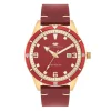 Herenhorloges>Rhodenwald & Söhne Rhodenwald & Sohne Quartz Horloge Vintage Ii Van Echt Leer In Rood