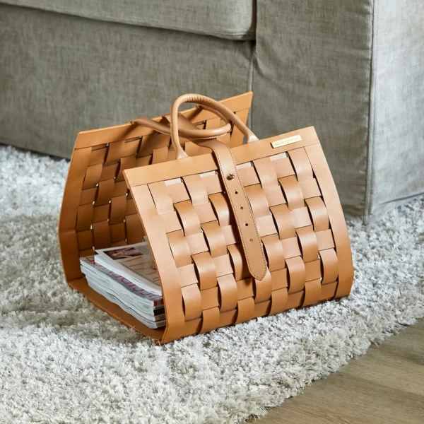 Opbergers>Riviera Maison Florence Leather Opbergmand