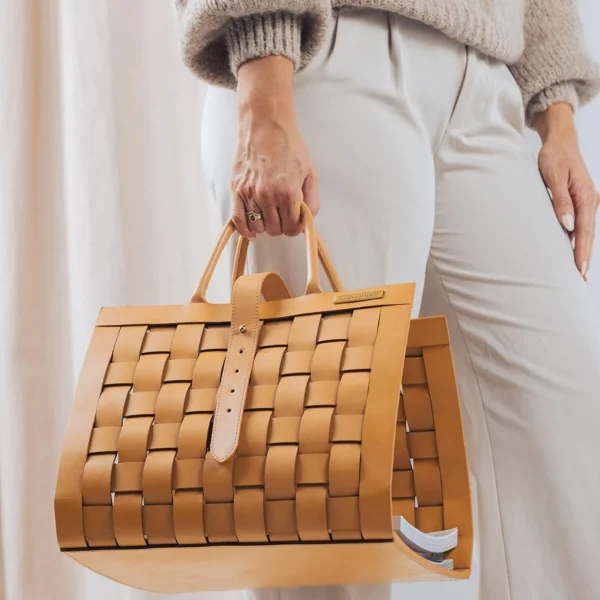 Opbergers>Riviera Maison Florence Leather Opbergmand