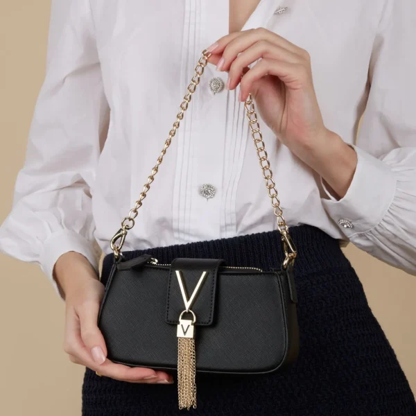 Handtassen>Valentino Bags Divina Dames Crossbodytassen/Handtassen Faux Leeg - Zwart